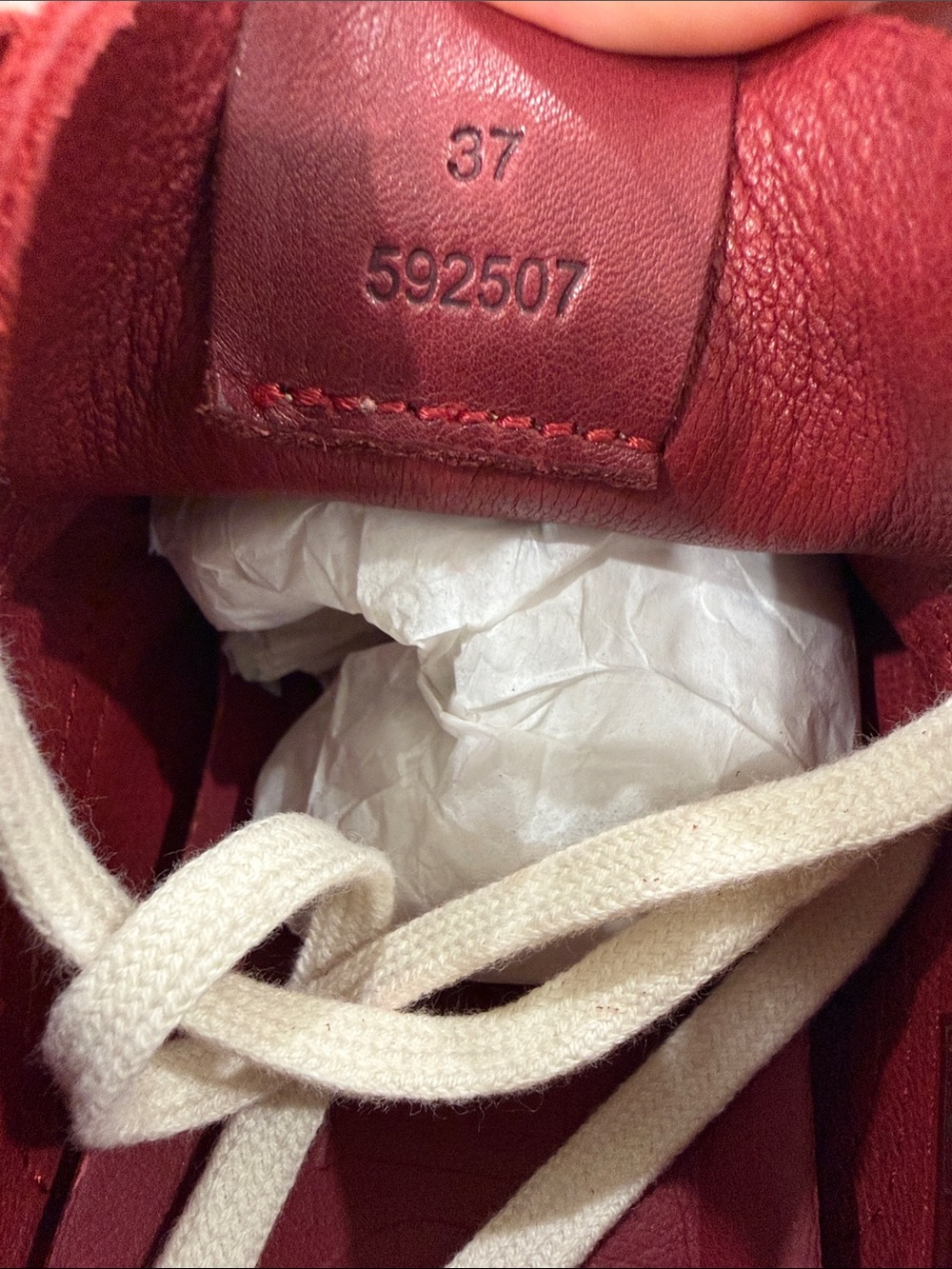 New Loewe Ballet Runner 2.0 Leather Low-Top Sneakers - Burgundy Red and White - Picture 8 of 9